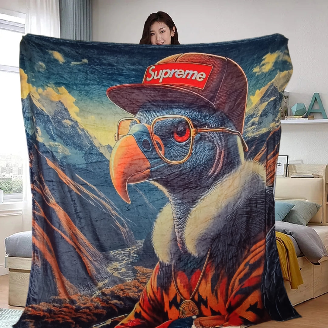 Abraza la Exclusividad: Manta Personalizada con la Majestuosidad del Cóndor Andino