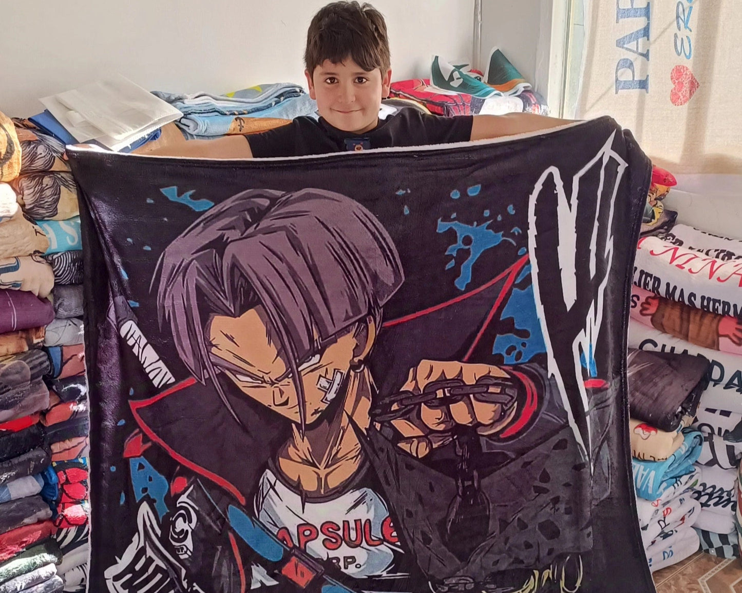 Cobija Manta Trunks del Futuro Confort y Pasión por Dragon Ball Z
