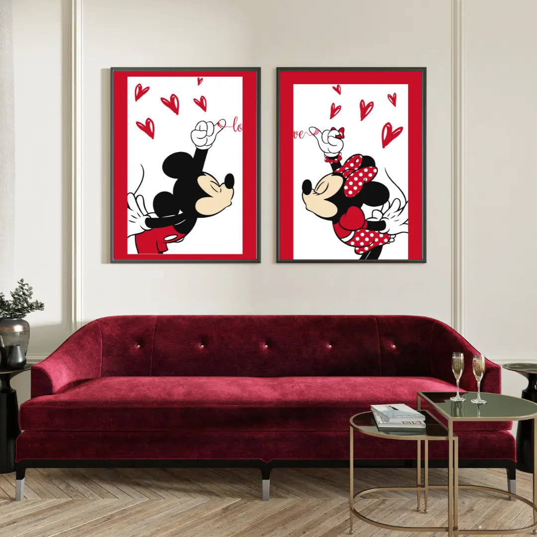 CUADROS X2 MICKEY - MINNIE LOVE💘🥰