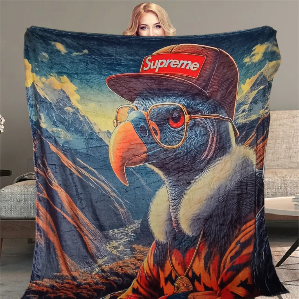 Abraza la Exclusividad: Manta Personalizada con la Majestuosidad del Cóndor Andino