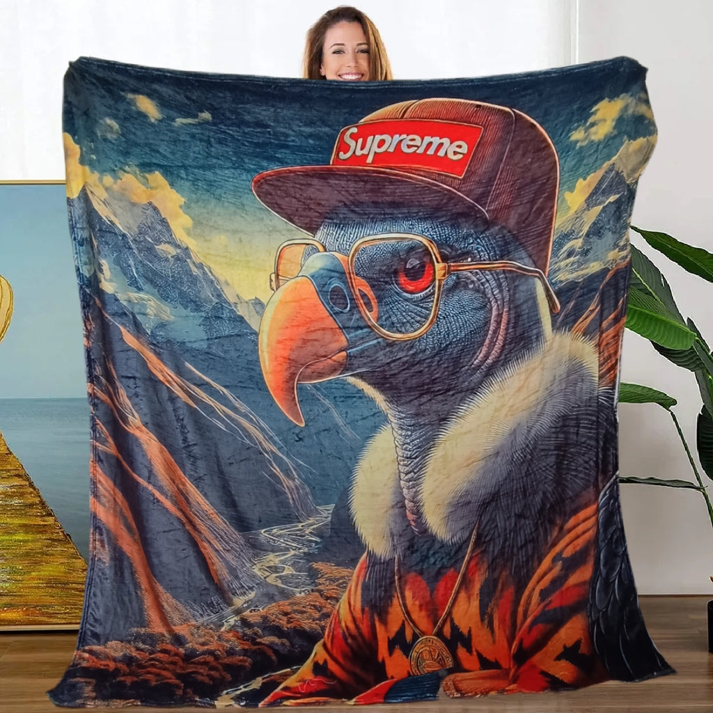 Abraza la Exclusividad: Manta Personalizada con la Majestuosidad del Cóndor Andino