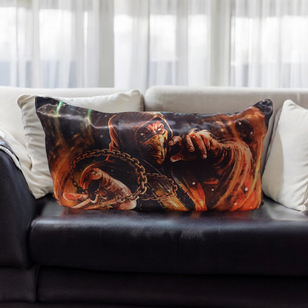 cojin exclusivo de scorpion de mortal kombat