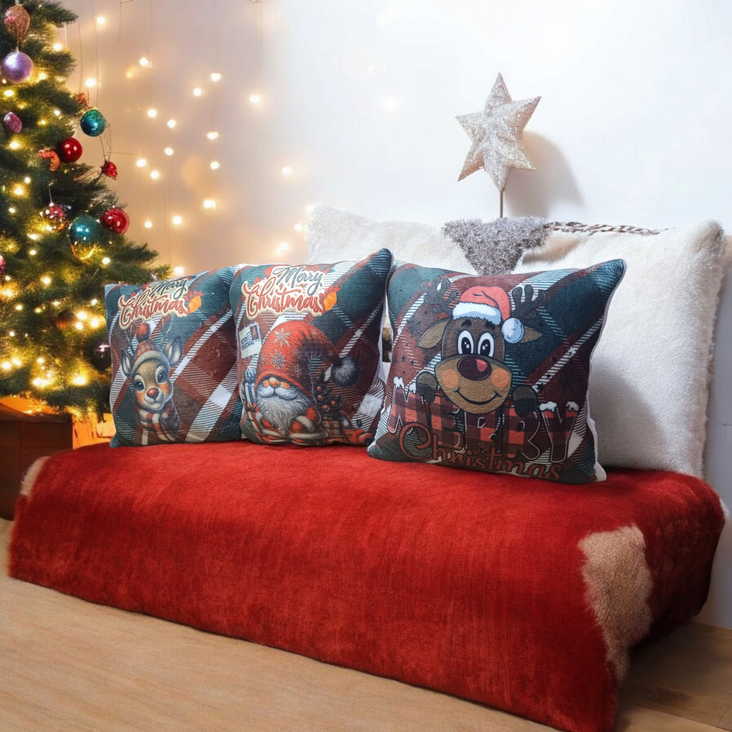 Cojín Navideño TRIO UltraSuave - DecorSoft Luxe