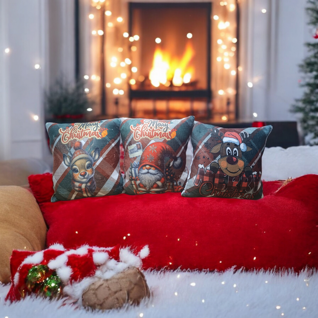 Cojín Navideño TRIO UltraSuave - DecorSoft Luxe