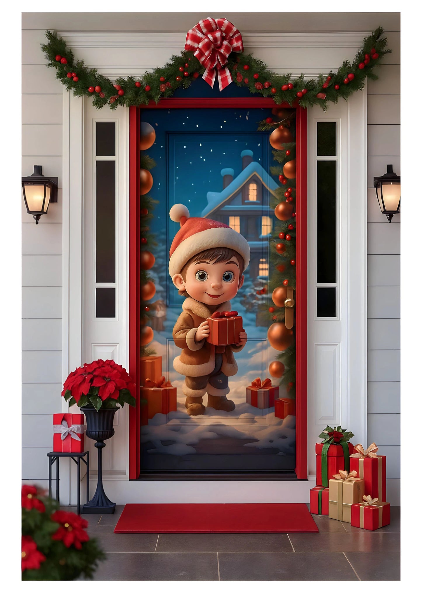 Puertas que brillan con el espíritu de la Navidad