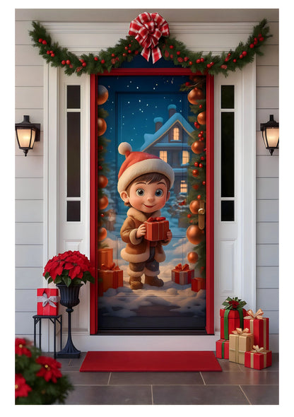 Puertas que brillan con el espíritu de la Navidad