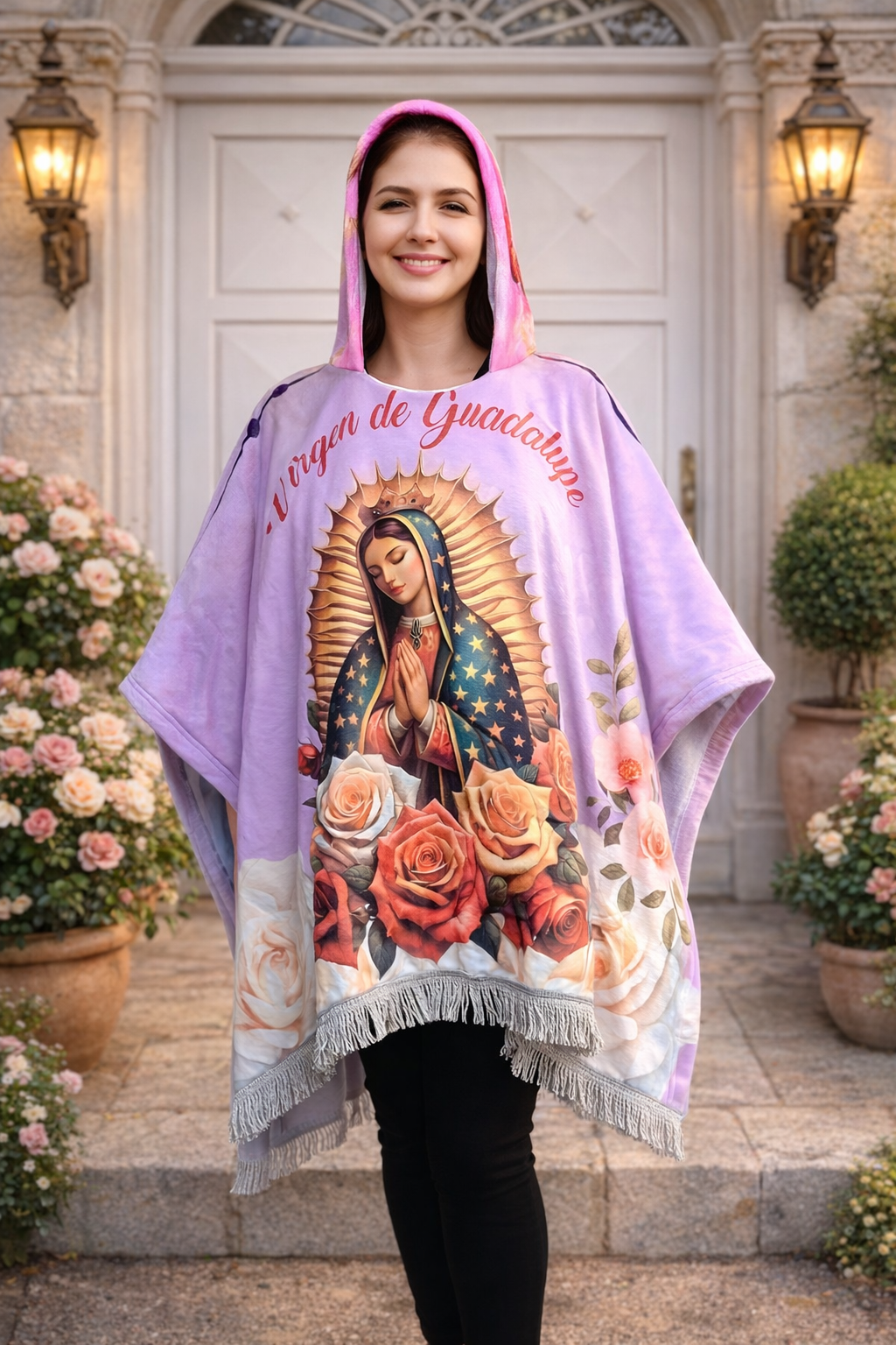 Ruana Virgen de Guadalupe Doble Capa – Abrigo, Fe y Calidad Premium