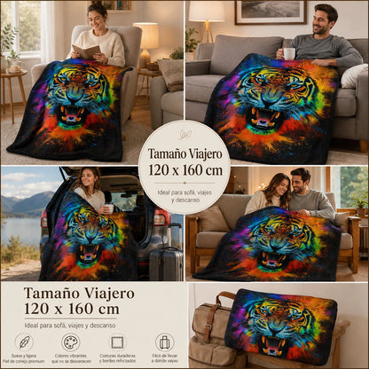 No es solo una cobija… es Pura Calidad y Comodidad Cobija tigre