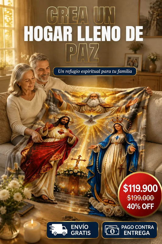 Manta Abrazo de Fe™ – Santísima Trinidad y Virgen María