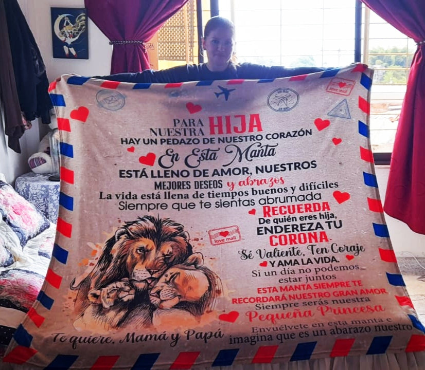 Para Nuestra Hija - QUIERO QUE SEPAS QUE TE QUEREMOS - Manta de Calidad