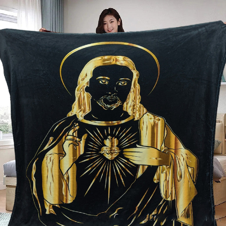 Manta personalizada con el rostro de Cristo: una pieza única y espiritual para tu hogar