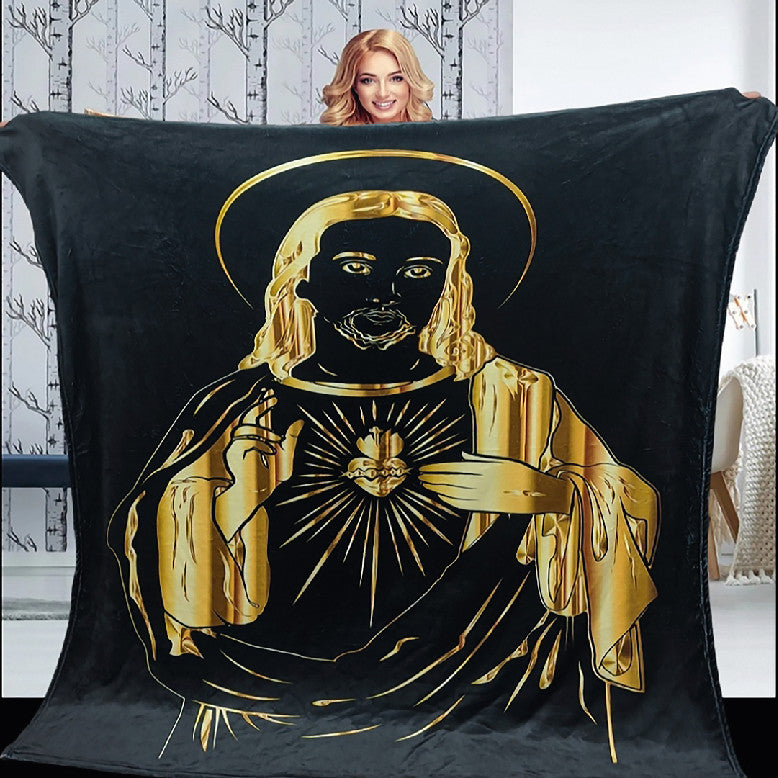 Manta personalizada con el rostro de Cristo: una pieza única y espiritual para tu hogar